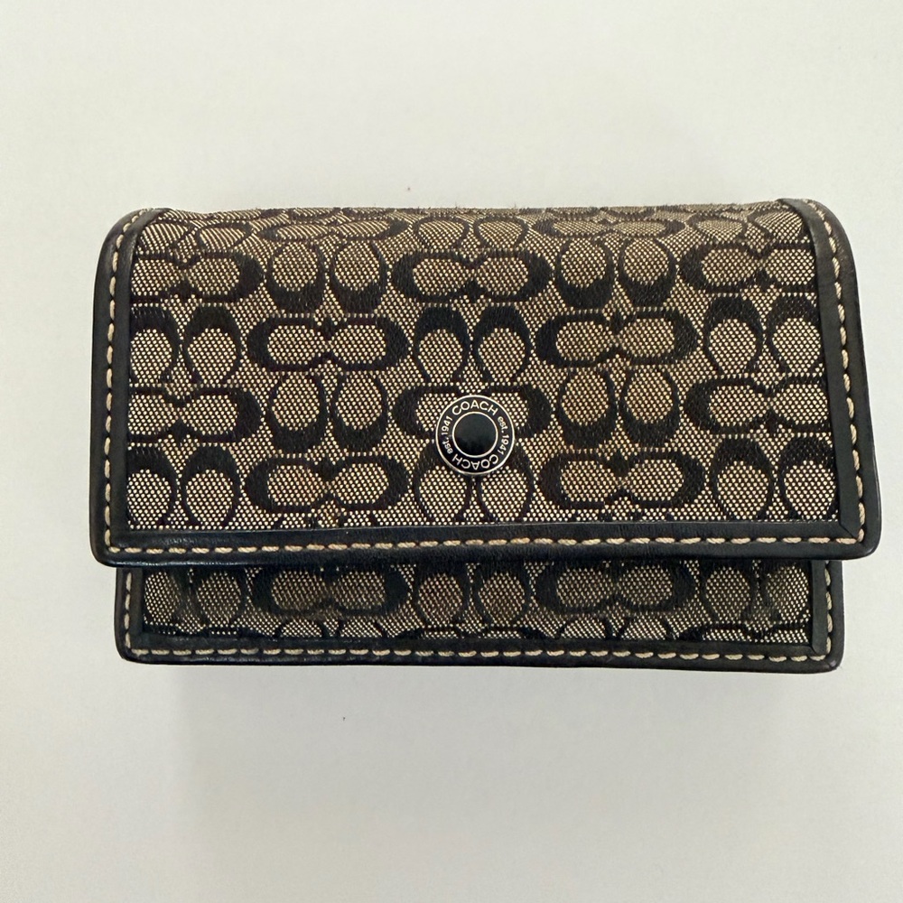 COACH Black and Gray Credit Card Holder